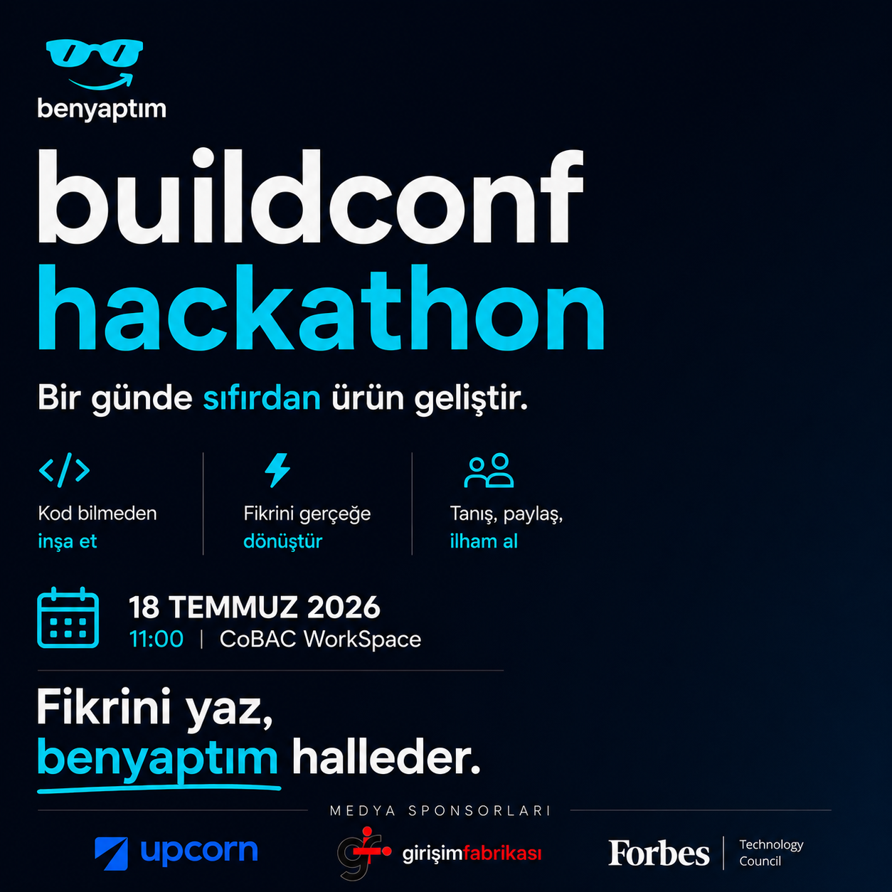 buildconf hackathon etkinlik posteri